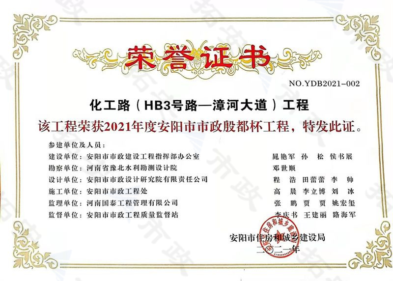 化工路(HB3號(hào)路-漳河大道)殷都杯